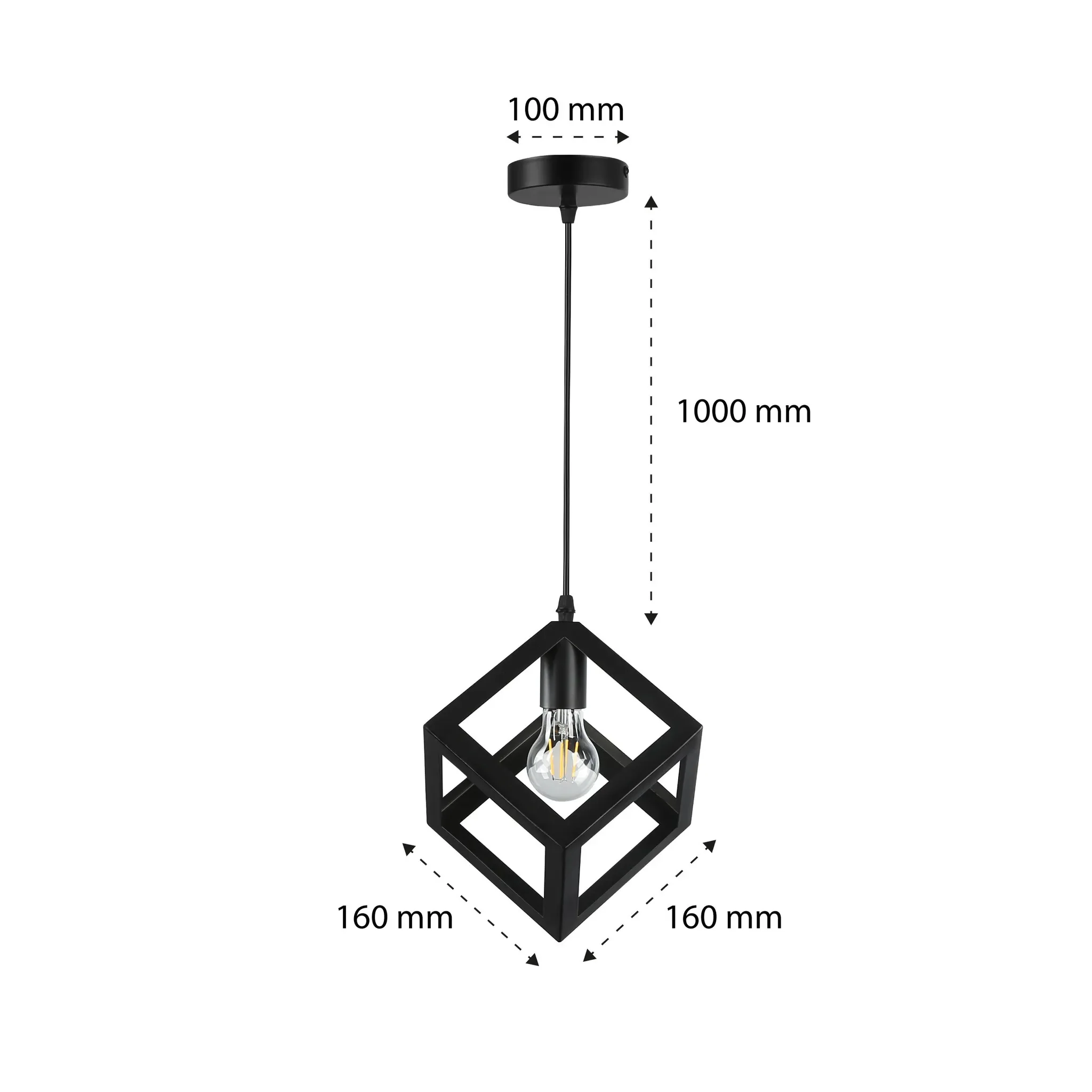 Pendelleuchte Cube – geometrische Hängelampe aus Metall